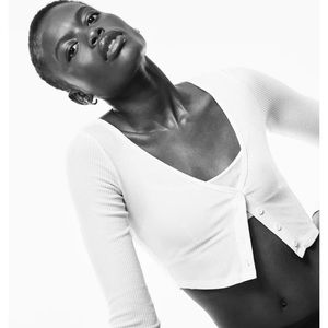 Alo Ribbed Cropped Whisper Cardigan